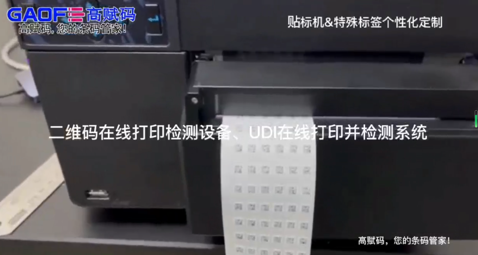 高賦碼二維碼在線打印檢測(cè)設(shè)備、UDI在線打印并檢測(cè)系統(tǒng)